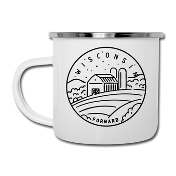 Wisconsin Camp Mug - State Design Wisconsin Mug - white