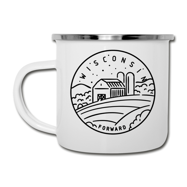 Wisconsin Camp Mug - State Design Wisconsin Mug - white