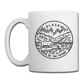 Alaska Camp Mug - State Design Alaska Mug - white