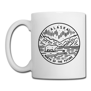 Alaska Camp Mug - State Design Alaska Mug - white