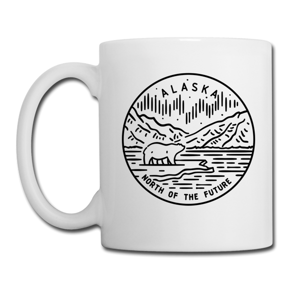 Alaska Camp Mug - State Design Alaska Mug - white