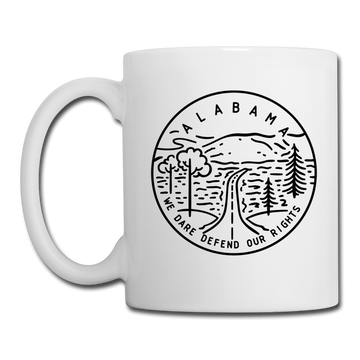 Alabama Camp Mug - State Design Alabama Mug - white