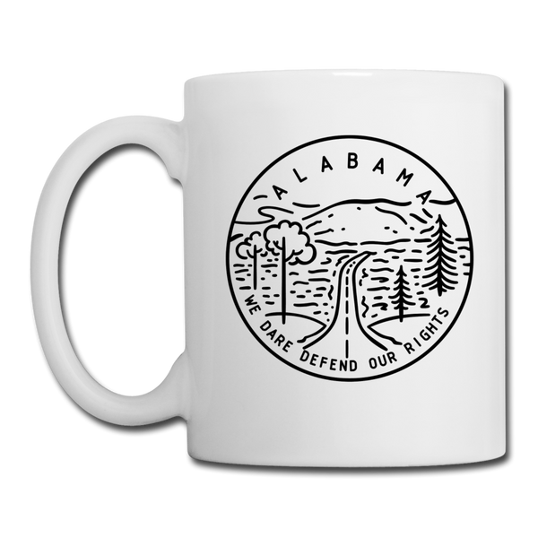 Alabama Camp Mug - State Design Alabama Mug - white