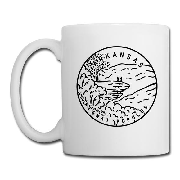 Arkansas Camp Mug - State Design Arkansas Mug - white