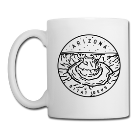 Arizona Camp Mug - State Design Arizona Mug - white