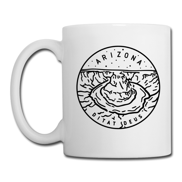 Arizona Camp Mug - State Design Arizona Mug - white