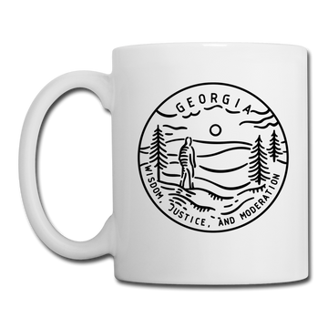 Georgia Camp Mug - State Design Georgia Mug - white