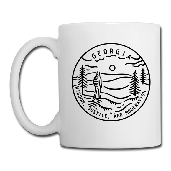 Georgia Camp Mug - State Design Georgia Mug - white