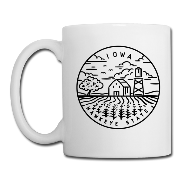 Iowa Camp Mug - State Design Iowa Mug - white