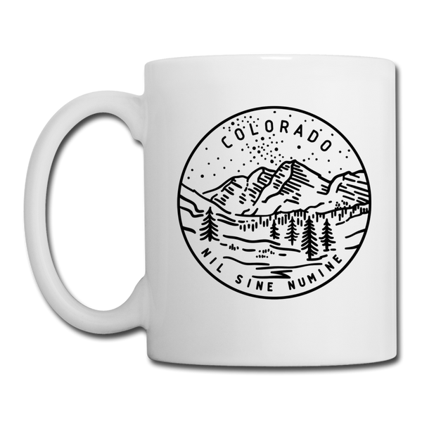 Colorado Camp Mug - State Design Colorado Mug - white