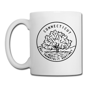 Connecticut Camp Mug - State Design Connecticut Mug - white