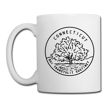 Connecticut Camp Mug - State Design Connecticut Mug - white