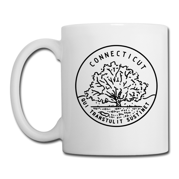 Connecticut Camp Mug - State Design Connecticut Mug - white