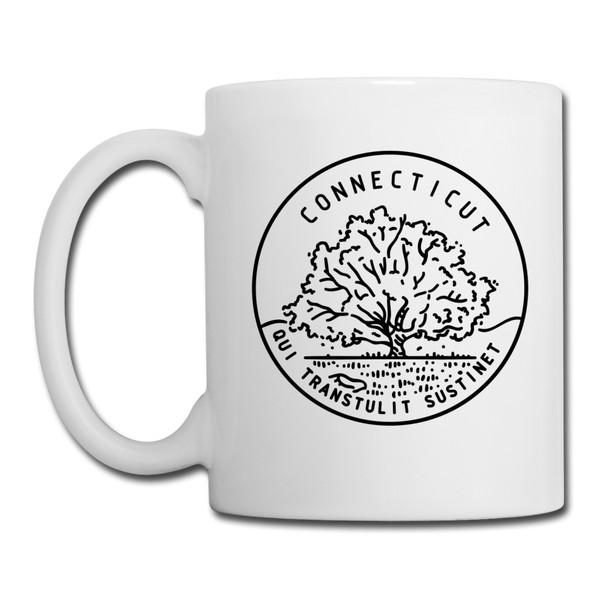 Connecticut Camp Mug - State Design Connecticut Mug - white
