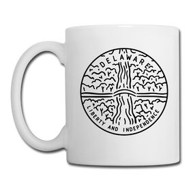 Delaware Camp Mug - State Design Delaware Mug - white