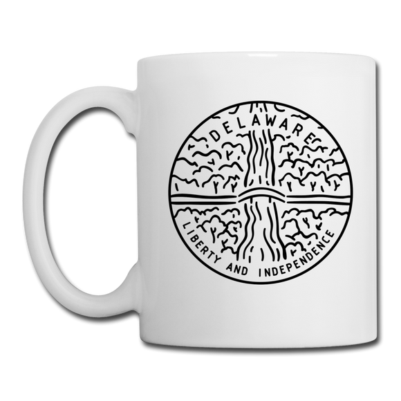 Delaware Camp Mug - State Design Delaware Mug - white