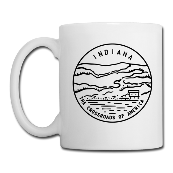 Indiana Camp Mug - State Design Indiana Mug - white