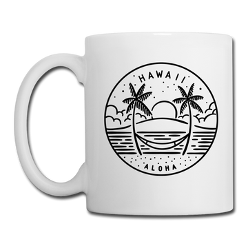 Hawaii Camp Mug - State Design Hawaii Mug - white