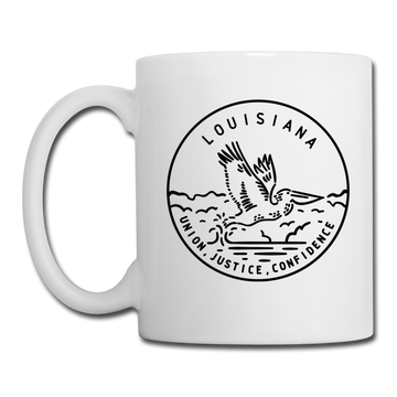 Louisiana Camp Mug - State Design Louisiana Mug - white