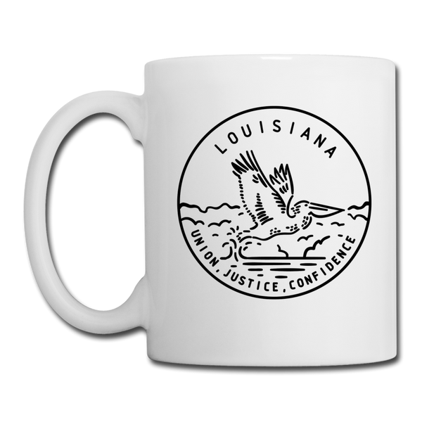 Louisiana Camp Mug - State Design Louisiana Mug - white