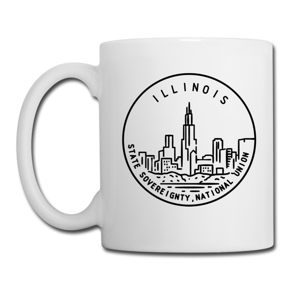 Illinois Camp Mug - State Design Illinois Mug - white