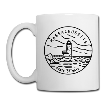 Massachusetts Camp Mug - State Design Massachusetts Mug - white