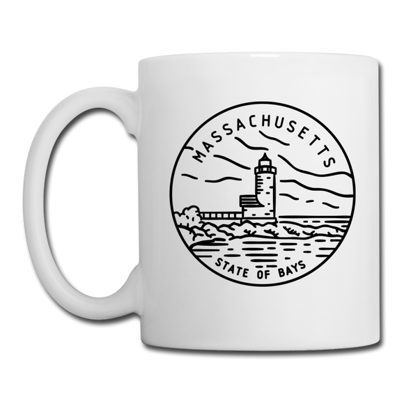 Massachusetts Camp Mug - State Design Massachusetts Mug - white