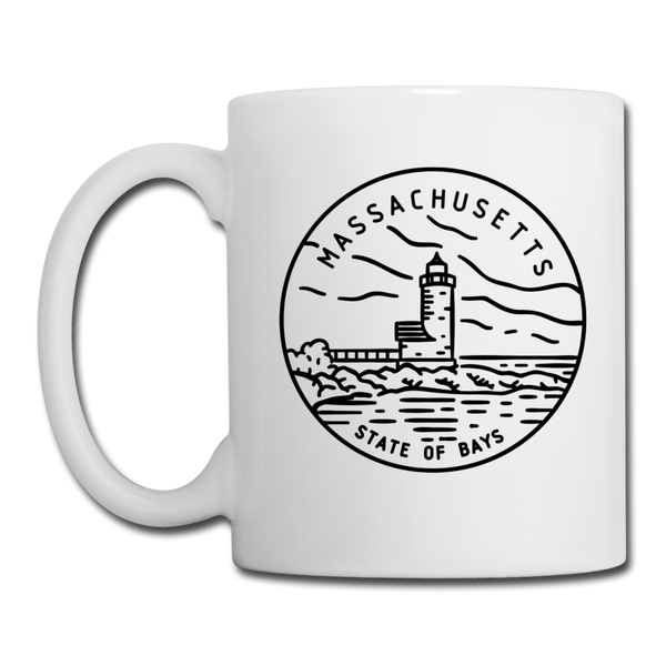 Massachusetts Camp Mug - State Design Massachusetts Mug - white