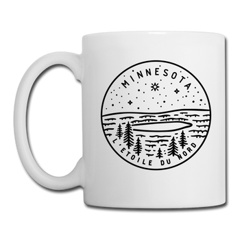 Minnesota Camp Mug - State Design Minnesota Mug - white