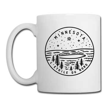 Minnesota Camp Mug - State Design Minnesota Mug - white