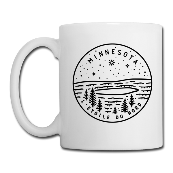 Minnesota Camp Mug - State Design Minnesota Mug - white