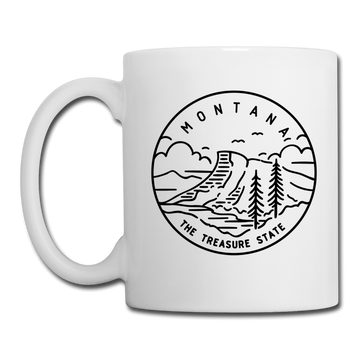 Montana Camp Mug - State Design Montana Mug - white
