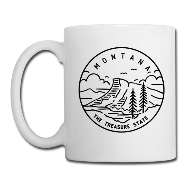 Montana Camp Mug - State Design Montana Mug - white
