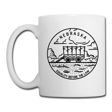 Nebraska Camp Mug - State Design Nebraska Mug - white