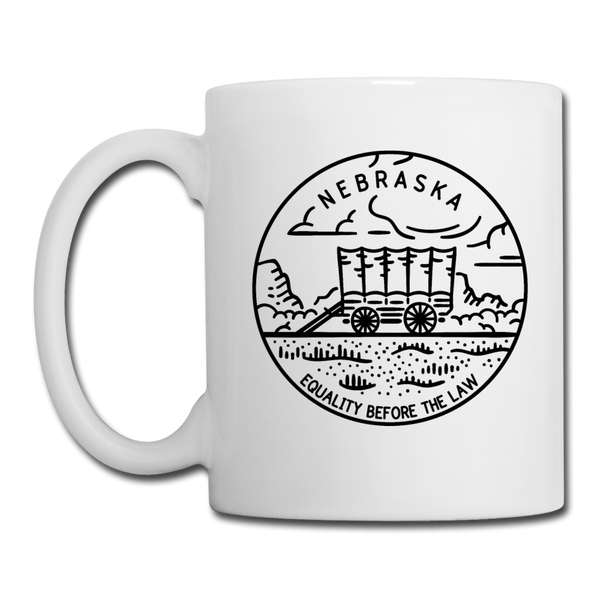 Nebraska Camp Mug - State Design Nebraska Mug - white