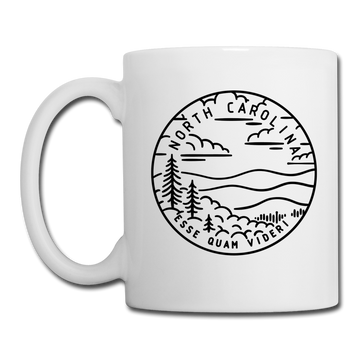 North Carolina Camp Mug - State Design North Carolina Mug - white