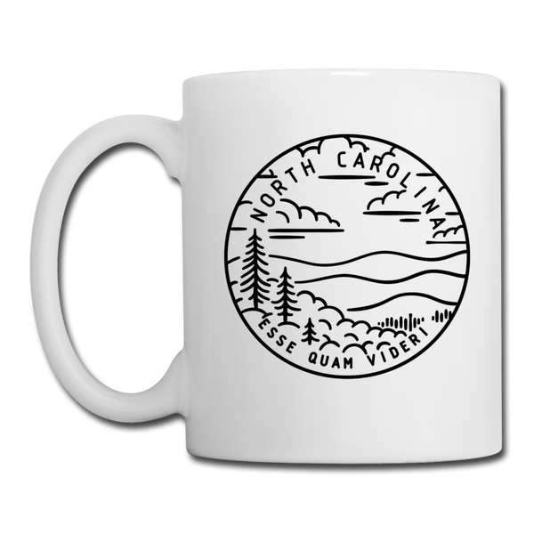 North Carolina Camp Mug - State Design North Carolina Mug - white