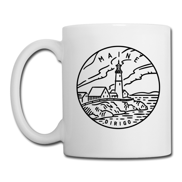 Maine Camp Mug - State Design Maine Mug - white