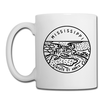 Mississippi Camp Mug - State Design Mississippi Mug - white