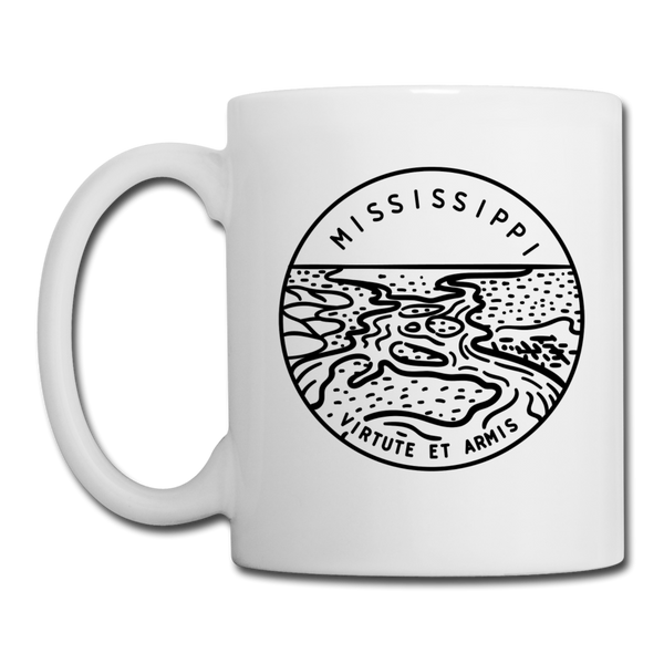 Mississippi Camp Mug - State Design Mississippi Mug - white