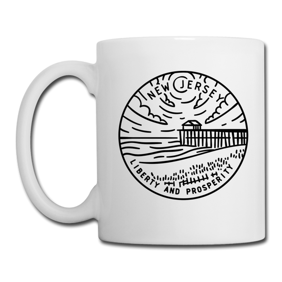 New Jersey Camp Mug - State Design New Jersey Mug - white