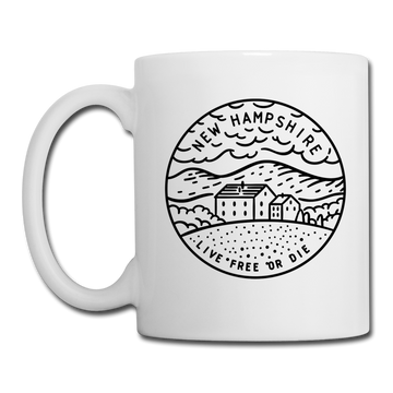 New Hampshire Camp Mug - State Design New Hampshire Mug - white