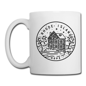 Rhode Island Camp Mug - State Design Rhode Island Mug - white