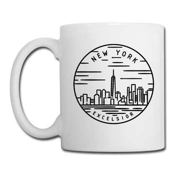 New York Camp Mug - State Design New York Mug - white