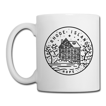 Rhode Island Camp Mug - State Design Rhode Island Mug - white