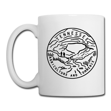 Tennessee Camp Mug - State Design Tennessee Mug - white