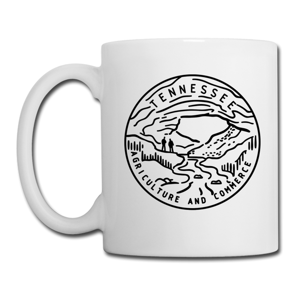 Tennessee Camp Mug - State Design Tennessee Mug - white