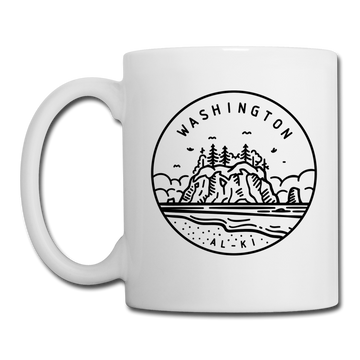 Washington Camp Mug - State Design Washington Mug - white
