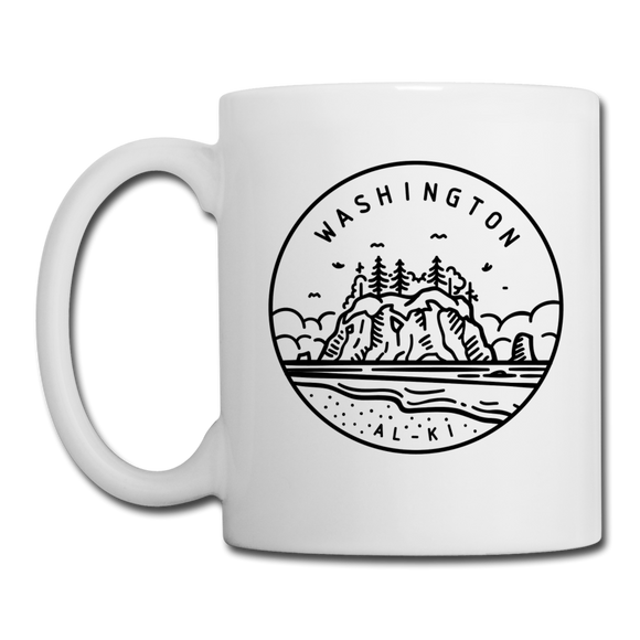 Washington Camp Mug - State Design Washington Mug - white