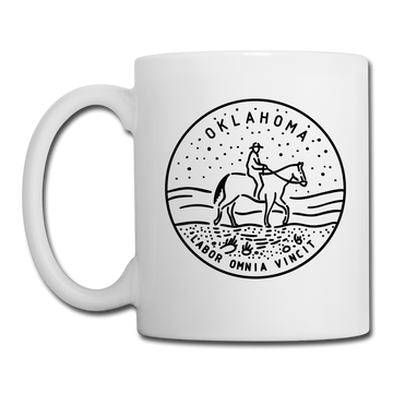 Oklahoma Camp Mug - State Design Oklahoma Mug - white